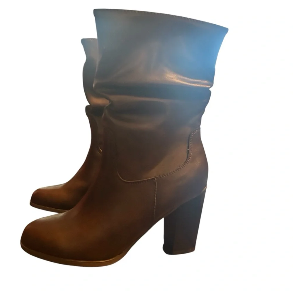 Style & Co. Womens Saraa Slouch Faux Leather Block Heel Mid-Calf Boots Size 11 - Picture 6 of 9